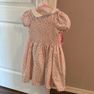 Janie and Jack Pink Ruffled Smocked Sundress